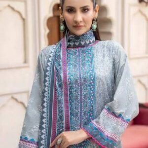 ElegantWear Premium Printed 3-Piece Lawn Unstitched Suit