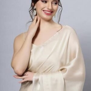 ElegantWear Silk Satin Solid Monochrome Saree
