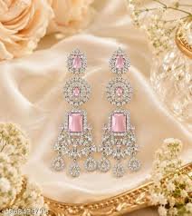 ElegantWear Royal Crystal Chandelier Earrings Set